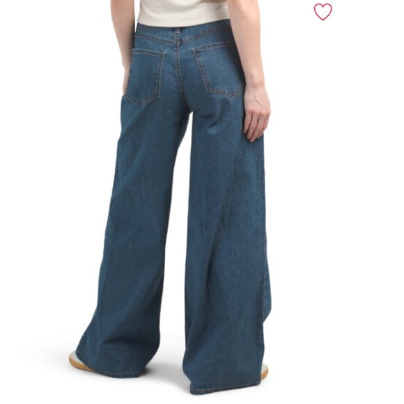 NEW 1822 DENIM Drawstring Denim Trouse Wide Leg  for women Medium Wash 7252j1 - Picture 2 of 5